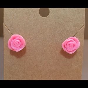 Pink Rose Earrings